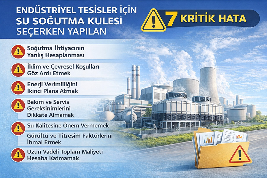 Endüstriyel Tesisler İçin Su Soğutma Kulesi Seçerken Yapılan 7 Kritik Hata